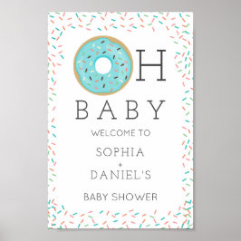 Välkomstskylt för modern Donut Baby Shower Poster