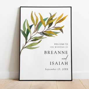 Välkomstskylt för Modern Grey Bröllop Poster