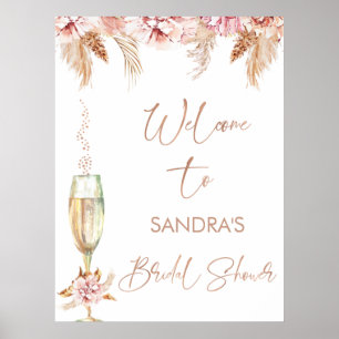 Välkomstskylt för Möhippa av glas för Blommigt i R Poster