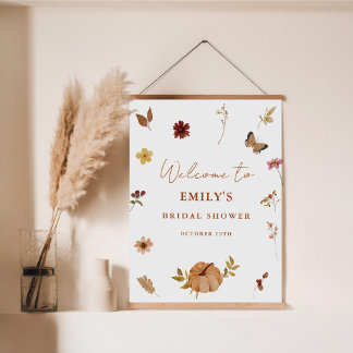 Välkomstskylt för Möhippa av Rustic Pumpkin-Blommi Poster