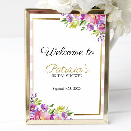 Välkomstskylt för Möhippa av vacker Rosa Blommigt Poster