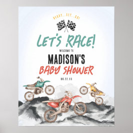 Välkomstskylt för Motor Dirt Bike Boy Shower Poster