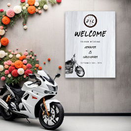 Välkomstskylt för motorcykel Äventyr Bröllop