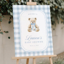 Välkomstskylt för nalle Baby Shower kan skickas ti