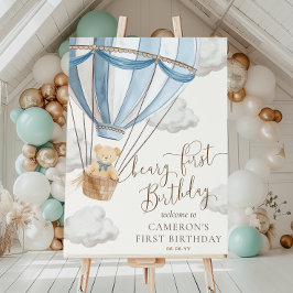 Välkomstskylt för nalle före födelsedag poster