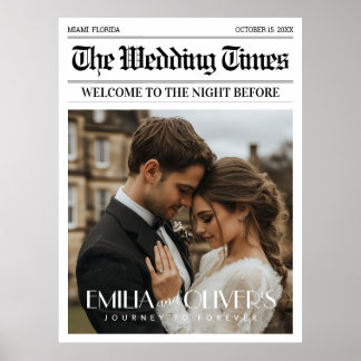 Välkomstskylt för natten före Bröllop Poster