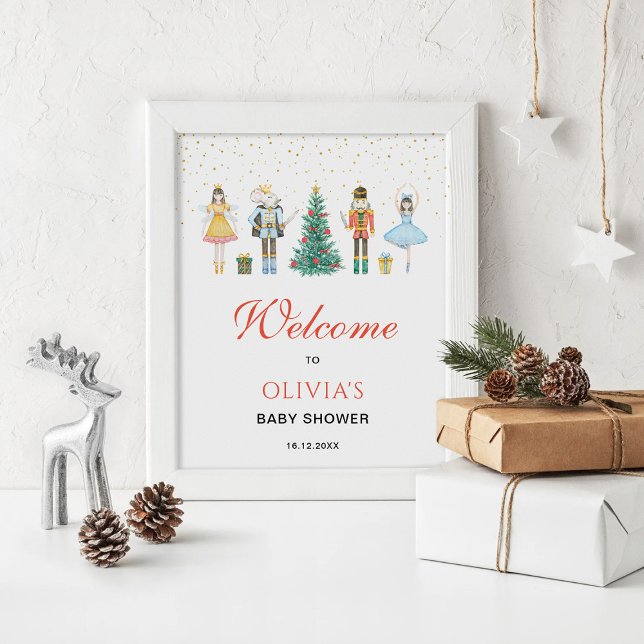 Välkomstskylt för nötkrackare jul baby shower poster (Skapare uppladdad)