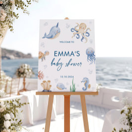 Välkomstskylt för Ocean Baby Shower, havsskylt Poster