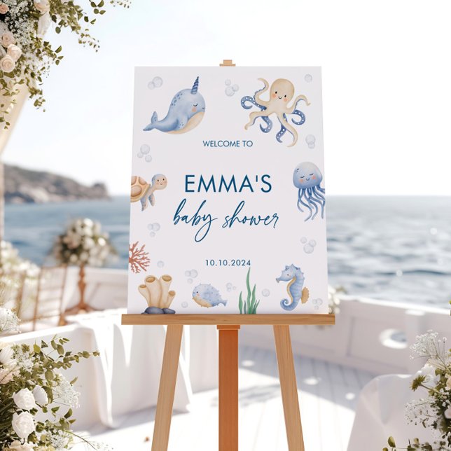 Välkomstskylt för Ocean Baby Shower, havsskylt Poster (Skapare uppladdad)