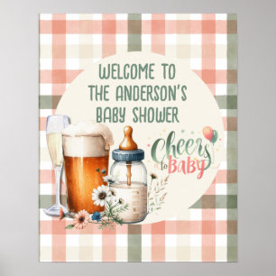 Välkomstskylt för Öl-bubblor i Baby Poster