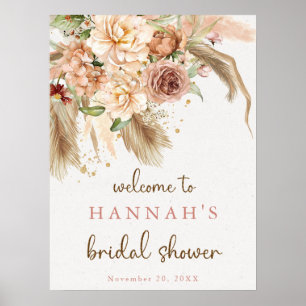 Välkomstskylt för pampas gräs boho ro möhippa poster