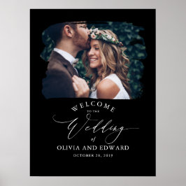 Välkomstskylt för par Photo Black Bröllop Poster