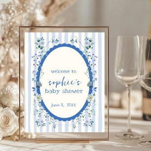 Välkomstskylt för pastel Blue Rand Wandeans Baby S Poster
