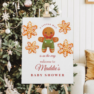 Välkomstskylt för pepparkaksgubbe Baby Shower Poster