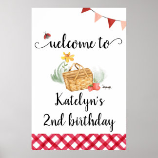 Välkomstskylt för Picnic Birthday Poster