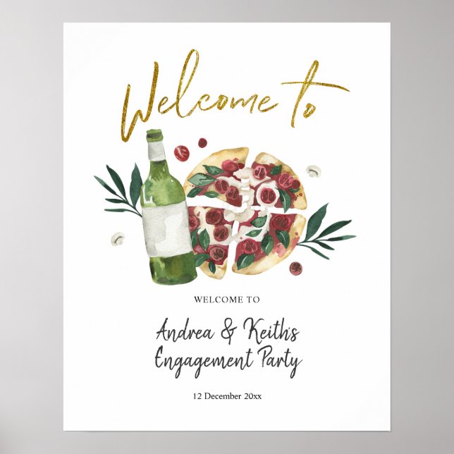 Välkomstskylt för pizza och öl - The Perfect Pair Poster (Framsidan)