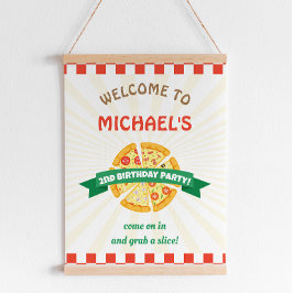 Välkomstskylt för Pizza Party Poster