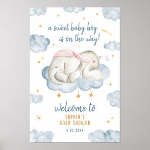 Välkomstskylt för pojke Poster - elefant
