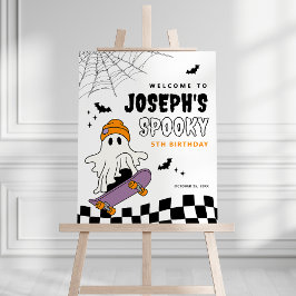 Välkomstskylt för pojkens taloky Halloween Birthda Poster