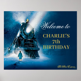 Välkomstskylt för Polar Express Pajama-födelsedage Poster