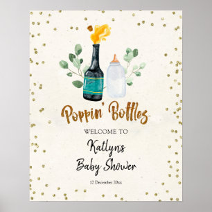 Välkomstskylt för popup-fönster för Flaskor babysk Poster