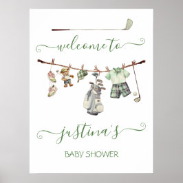 Välkomstskylt för Preppy Golf Boy Baby Shower Poster