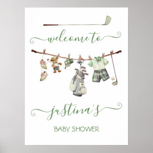 Välkomstskylt för Preppy Golf Boy Baby Shower Poster