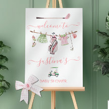 Välkomstskylt för Preppy Golf Girl Baby Shower