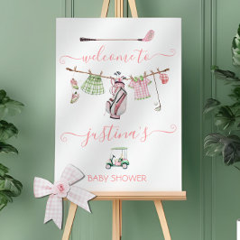 Välkomstskylt för Preppy Golf Girl Baby Shower Poster