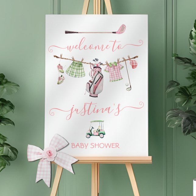 Välkomstskylt för Preppy Golf Girl Baby Shower Poster (Skapare uppladdad)