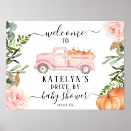 Välkomstskylt för Pumpkin Drive by Baby Shower Poster