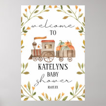 Välkomstskylt för Pumpkin Tåg Baby Shower
