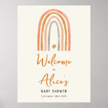 Välkomstskylt för Rainbow Boho Baby Shower
