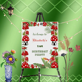 Välkomstskylt för Red Berry Garden Toadstool Birth