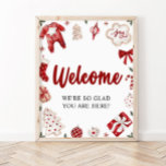 Välkomstskylt för Red jul Winter Baby Shower Poster<br><div class="desc">Välkomstskylt för Red jul Winter Baby Shower</div>