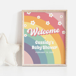 Välkomstskylt för Retro 70-talets babybabybabyskor Poster
