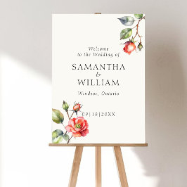 Välkomstskylt för Ro-blomman Bröllop Poster