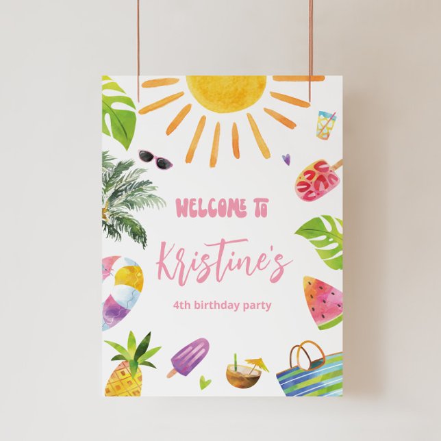 Välkomstskylt för roligt Bassäng Party Fototryck (Skapare uppladdad)