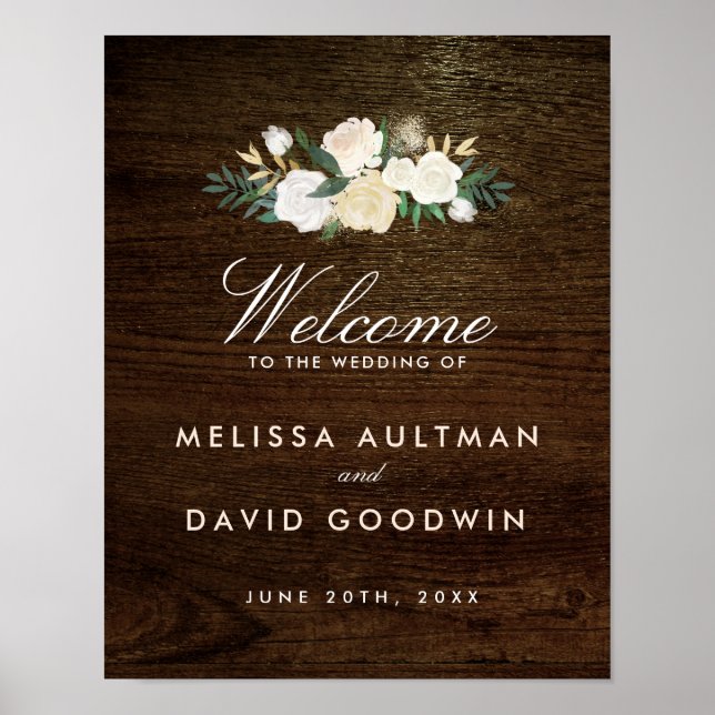 Välkomstskylt för Romantic Woodland Rustic Poster (Framsidan)