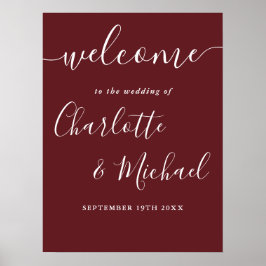 Välkomstskylt för Rosa Elegant i modernt Bröllop Poster