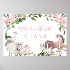 Välkomstskylt för rosa i Cute boskap Poster