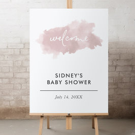 Välkomstskylt för  Rosa Vattenfärgsbabykläder Poster
