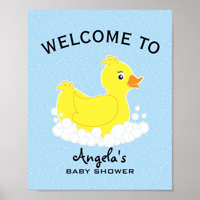 Välkomstskylt för Rubber Ducky Baby Shower Poster (Framsidan)
