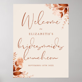 Välkomstskylt för Rustic Blommigt Bridesmaids Lunc Poster