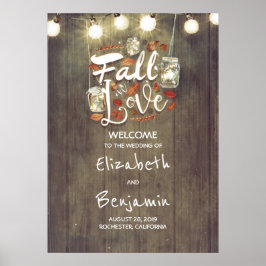 Välkomstskylt för Rustic Fall Wedding Poster