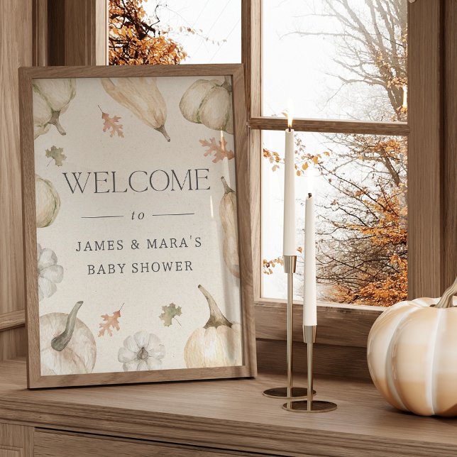 Välkomstskylt för Rustic Pumpkins Fall Baby Shower Poster (Skapare uppladdad)