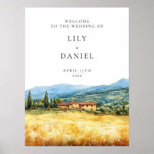 Välkomstskylt för rustik lantlig Tuscany-hälsning Poster