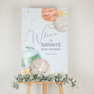Välkomstskylt för rymden Baby Shower Poster
