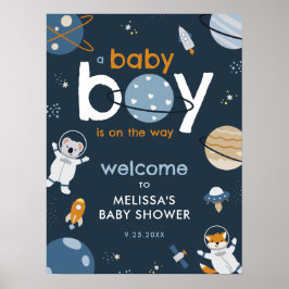 Välkomstskylt för rymden Baby Shower Poster