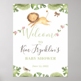 Välkomstskylt för Safari Jungle Baby Shower Poster